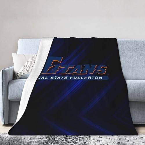 Cal State Fullerton Titans Fleece Blanket, Very Soft Microfiber Flannel Blanket for Couch Warm and Cozy for All Seasons