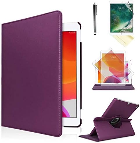 iPad Air 1st Generation case Compatible Models A1474 A1475A1476 MD785LL/A MD876LL/A 360 Rotating Stand with Wake Up/Sleep Function (Purple)