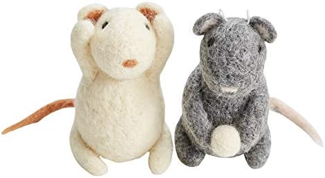Needle Felting Kit Set, Create Your Own Felted Mice, Pack of 2, DIY Craft, Make Your Own, Home, Children And Adults Hobby