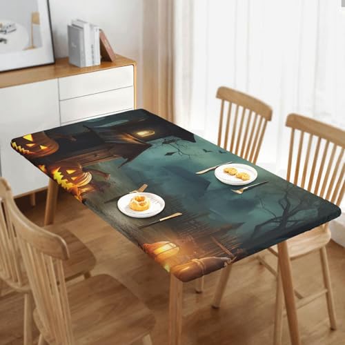 Nappe Halloween élastique pour table rectangle de jardin et repas de fête - 8