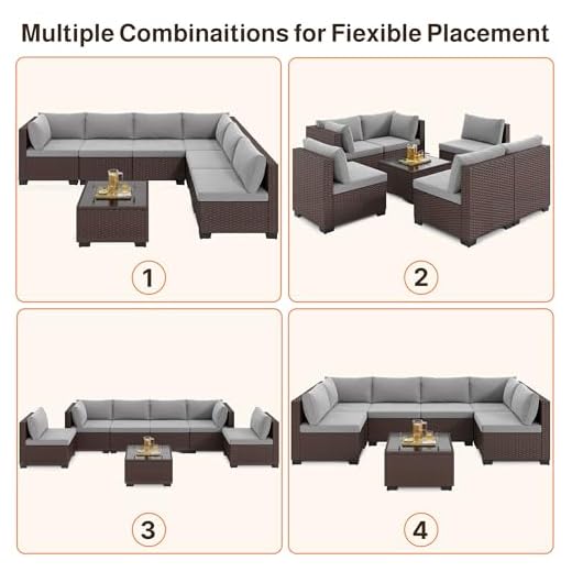 Ahomly 7-Piece Outdoor Sectional Sofa Set