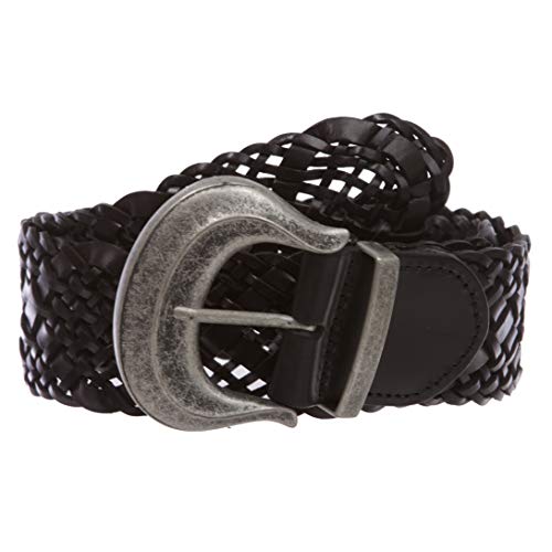 Ceinture en cuir de vachette tressée large confortable ajustement parfait XL