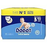 Dodot Pañales Bebé-Seco, Talla 3 (6-10 kg), 84 Pañales, Una Noche Hasta Un 100% Libre De Fugas