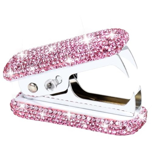 Extracteur d'agrafes de strass rose, mini accessoire bureau femme