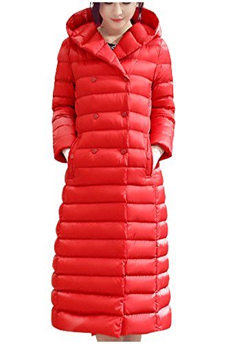 Doudoune à capuche rouge Gaorui à manches courtes coupe moderne femme