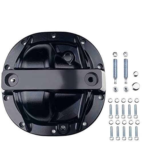 SPELAB 8.8 Rear Differential Cover Compatible with Ford F150 Mustang Explorer Ranger Bronco with 10 Bolts Billet Aluminium Alloy Black