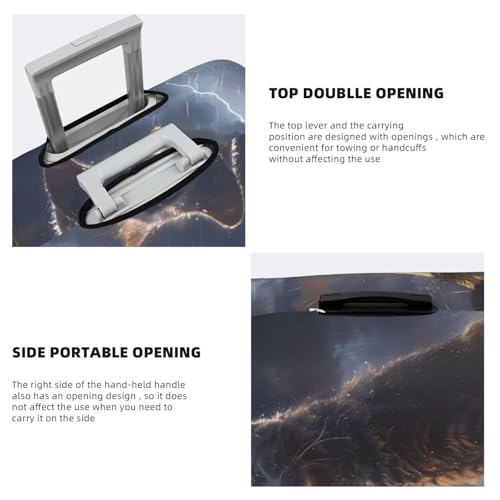 Giant Cat In Paris Rain Travel Luggage Covers - Elasticity Suitcase Covers Protector for Luggage 18-32 Inch4