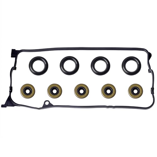 Image of VS50606R Valve Cover Gasket Kit for 2001-2005 Honda Civic 1.7L D17A | Gasket + 4 Plug Tube Seals + 5 Grommets. Replaces VS50384 VC4034 12030-PLC-000. Fixes Oil Leaks. DX LX EX HX GX V-TEC.