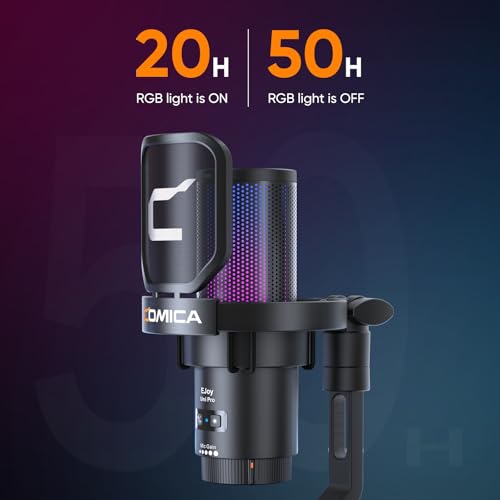Image of comica EJoy Uni Pro Wireless USB Microphone with USB C Receiver,RGB Condenser Microphone for Streaming /Podcasting /YouTube /Vocal Recording