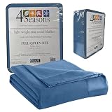 Shavel Home Products Micro Flannel Full/Queen Size Blankets, Lightweight All Seasons Cozy Blanket, Throw Blankets for Home, Comfy & Soft Blanket for Couch, Machine Wash, No Pilling - Smokey Mt. Blue