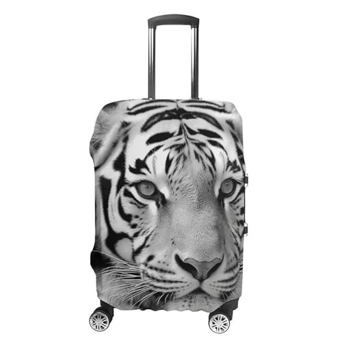 Black White Tiger Luggage Cover, Washable Elastic Suitcase Cover Protector Fit 18-32 Inch Luggage