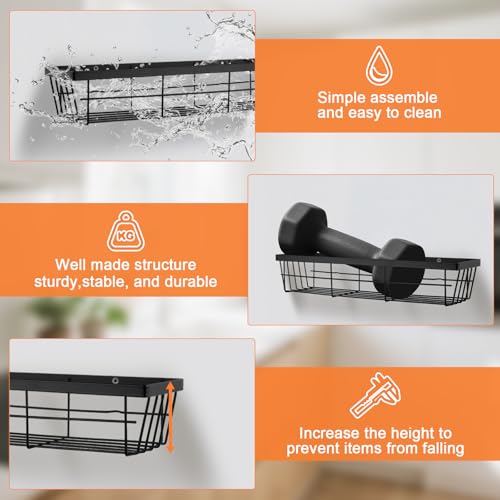 3 Pack Spice Rack Wall Mounted, Spice Racks for Inside Cupboard, Cabinet Door Spice Rack, Seasoning Organizer, Spice Shelf with 4 Removable Hhooks, Adhesive & Screw Mount (No Spice Jars Included) - Image 5