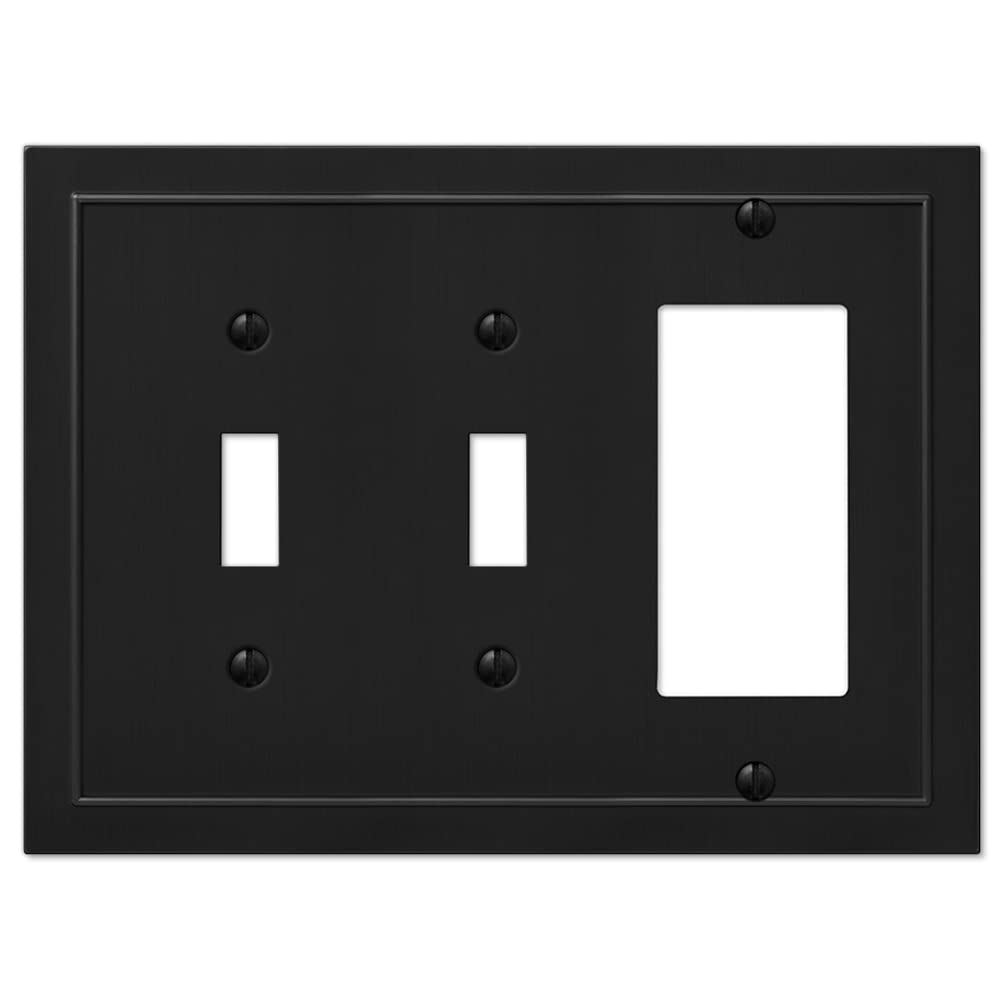 Plaque electrique 3 postes Amerelle Bethany noire pour interrupteur bascule