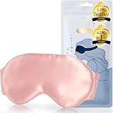 Utukky アイマスクシルク 睡眠用 遮光 快眠グッズ 100％天然シルクアイマスク おしゃれ 目隠し 睡眠グッズ シルクアイピロー 圧迫感なし 肌に優しい 通気性 睡眠改善 遮光 超軽量 柔らかい 快眠 旅行 出張 男女兼用 ギフト プレゼント ライトピンク