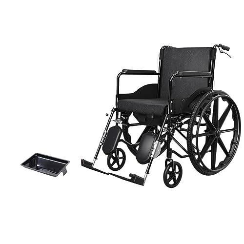 車椅子車折りたたみライト古いハイバック高齢者専門病院と同じ段落吊り足は麻痺した歩行車を持ち上げることができます (【吊り脚昇降可能】アップグレード塗装フレーム耐摩耗性ミュートビッグホイール取り外し可能なダブルシートクッショントイレスタイル)