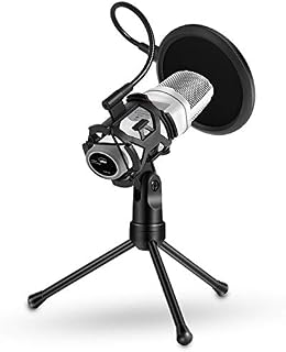 Foldable Microphone Tripod Stand Desktop Mic Holder Shock Mount Pop Filter for Online