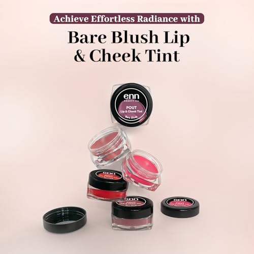 Image of Enn Beauty Pout Lip, Cheek & Eyeshadow Tint with SPF 10 withThe Goodness of Jojoba & Avocado Oil, Natural Blush for Women, Long Lasting, Sls & Paraben Free - Bare Blush, 5gm