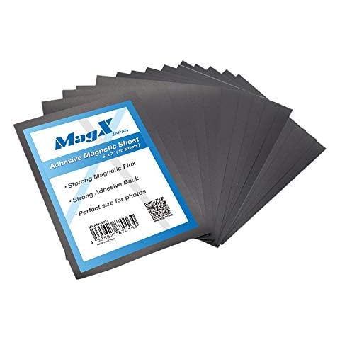MagX Super Thick Plain Magnetic Sheets, 15 Pack, 0.76mm Flexible Magnet 13cm x 18cm, Magnets on One Side, Magnetic Mats Black for Storing Craft Cutting Dies, Office and Home Supplies Cover