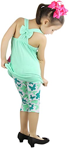 Image of ToBeInStyle Girl's Sleeveless Tank Top & Leggings 2 Piece Outfit Casual Dress Style Set