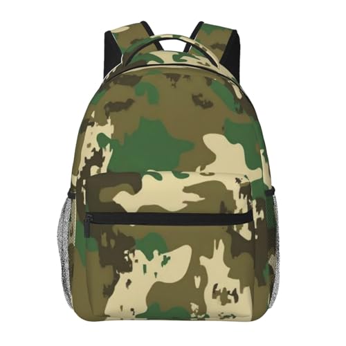WOEZKEX Laptop Backpack Backpacks Durable College Travel Daypack Anti Theft Bookbag Best Gift for Men Women (Green Camo Army Camouflage (2))