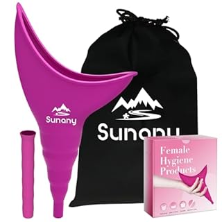 Sunany Female Urination Device,Reusable Silicone Female Urinal Foolproof Women Pee Funnel Allows Women to Pee Standing Up for Travel,Hiking and Outdoor