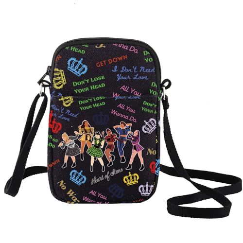 LEVLO Broadway - Bolso cruzado para amantes de la música, bolsa de hombro de seis reinas, producto musical de Broadway, Six Queen C Negro