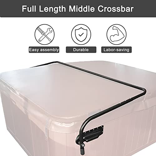 Spa Cover Lifts - Pivot Top Mount Spa & Hot Tub Cover Lift Removal System Reinforced Brackets with 3 Hook Towel Rack Fits Most Spas & Hot Tubs