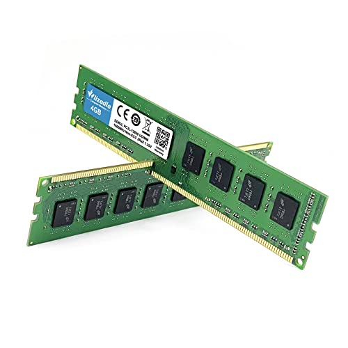 Image of DDR3 /DDR3L 8GB Kit (2x4GB) RAM 1600MHz CL11 UDIMM, Desktop Memory Module PC3-12800 /PC3L-12800 240-Pin 1.35V /1.5V 2Rx8 Dual Rank Non-ECC Unbuffered PC Computer RAM Stick Upgrade - Green