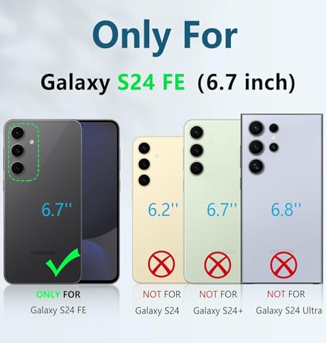 Image of INICIO Back Case Designed for Galaxy S24 FE, Military-Grade Protection, Translucent Slim Hybrid Back Cover for Samsung Galaxy S24 FE 6.7 inch, PC + TPU Matte Black