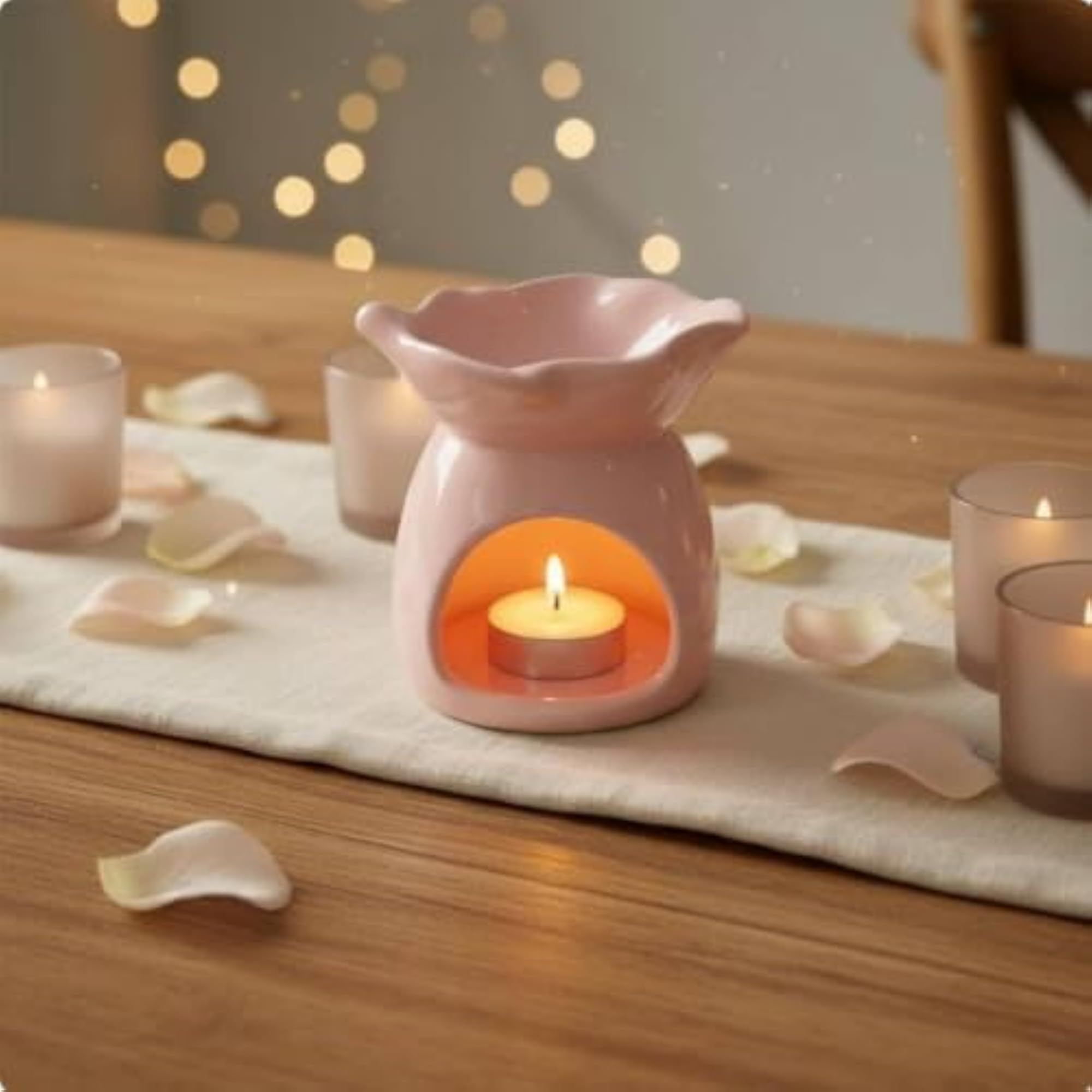 Modern Design Ceramic Tealight Warmer, White