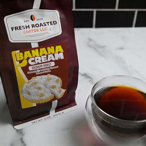 Image of Fresh Roasted Coffee, Banana Cream Flavored Drip Ground Coffee, Medium Roast, Kosher, 12 oz