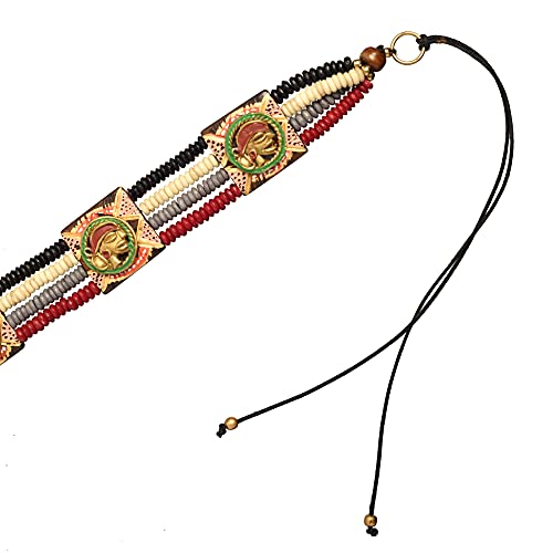 Image of AAKRITI ART CREATIONS Royal Empress Handcrafted Tribal Dhokra Necklace & Choker Collection | Artisan Ethnic Brass Jewelry with Oval & Square Designs, Amulet & Talisman Styles for Women