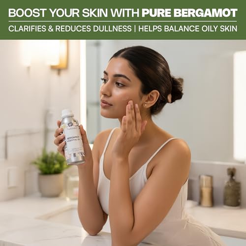 Image of VedaOils Bergamot Essential Oil | 100% Pure & Natural Citrusy Bergamot Oil for Skincare, Aromatherapy & Balanced Mood | Ideal for Diffusers, Candles, Soap & Home Fragrance | 100ml
