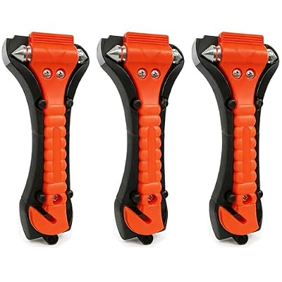 BFXM Car Window Breaker Hammer and Seat Belt Cutter 2-in-1, 3 Packs