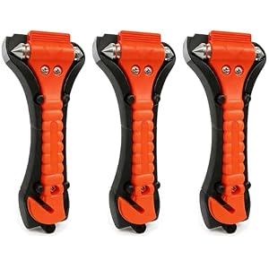 BFXM Car Window Breaker Hammer and Seat Belt Cutter 2-in-1, Emergency Escape Tool, Safety Glass Breaker, Automotive Safety Essentials and Accessories, 3 Packs