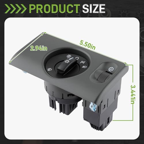 CARBBIA Headlight Switch Replacement 5L3Z-11654-CAB Compatible with Ford F150 2005 2006 2007 2008 Black Headlight Control Switch 5L3Z11654CAB by CARBBIA - Image 2