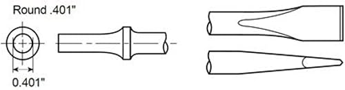 Miniatura 2 de Chicago Pneumatic A046080 - Cincel plano - 34 x 18 pulgadas (0.748 x 17.992 in) de largo, vástago redondo de 0.401 pulgadas (0.402 in)
