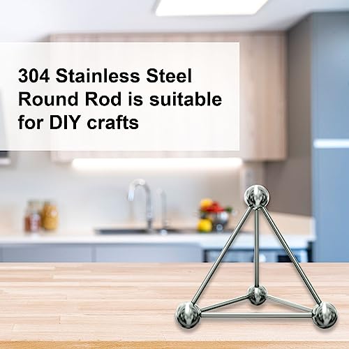 304 Edelstahl Rundstab, iMeistek 2mm x 300mm Edelstahlstäbe, Edelstahl Solide Rundstab für RC Modellautos, RC Modell Boote und andere DIY-Basteleien (5 Stück)