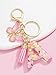 Butterfly Letter Keychain Tassel Design Vibrant Durable Lightweight Gift, Women Girl Initial Fashion Cute (Pink,K)