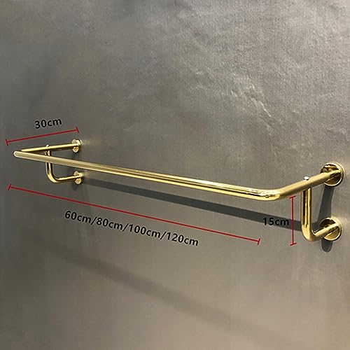 Perchero de pared de acero inoxidable dorado para ropa elegante PE 6