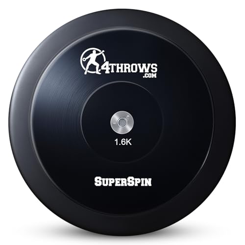 4THROWS ATE Super Spin 1.6kg Competition Discus for Track & Field, High School, College, Men & Women — 85% Rim Weight, High-Spin Performance, IAAF World Athletics Certified with Free Carry Bag, Black