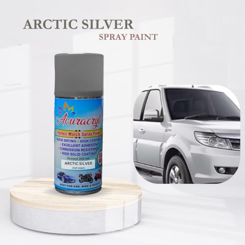 Image of PU Spray Paint Arctic Silver (RC Colour Name), Compatible for Tata Cars - 225 ml (Pack of 1-Pcs) Polyurethane