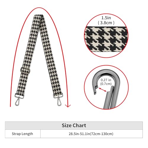 Image of ZOOEASS Nickel Buckles Wide Shoulder Strap Adjustable Replacement Belt Gun Buckles Guitar Style Crossbody Bag Strap