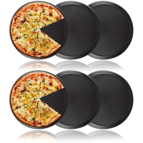 JMIATRY 6 Pcs 12 Inch Non-Stick Pizza Trays Cover