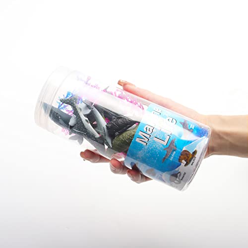 12 Pcs Mini Sea Animal Figures Plastic Ocean Animals Figurines With Beluga Shark Dolphin Penguin Figure For Birthday Party Gifts #TOP2