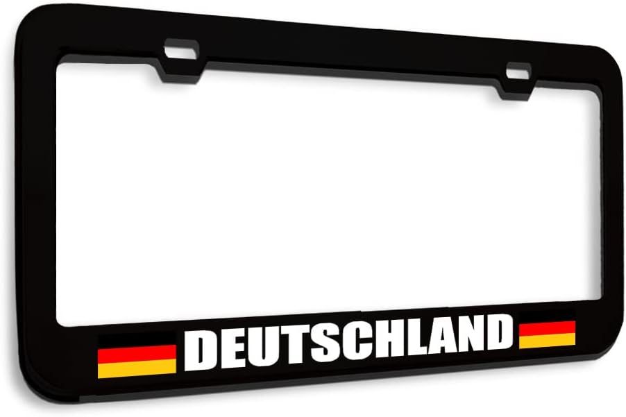 Speedy Pros Metal License Plate Frame Deutschland Germany Country Metal Tag Holder Car Accessories Stainless Steel 2 Holes 1 Frame