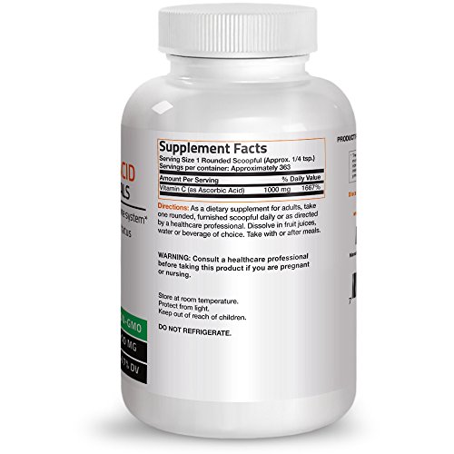 Vitamin C Powder Pure Ascorbic Acid Soluble Fine Non Gmo Crystals – Promotes Healthy Immune System And Cell Protection – Powerful Antioxidant - 1 Pound (16 Ounces) #TOP1