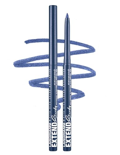 Erinde Delineador de ojos azul, resistente al agua, de larga duración y resistente al agua, lápiz giratorio azul mate, lápiz de ojos cremoso