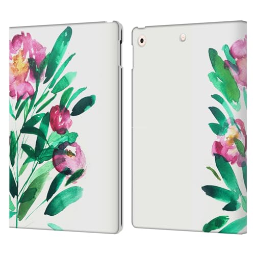 Étui portefeuille cuir iPad 10.2 anti-rayures fleurs