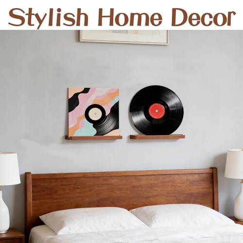 Support mural pour disques vinyles en bois pour ranger sans abîmer - 7